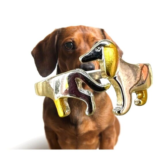 Dachshund Ring Pinkie Pull Apart Doxie Dog Rescue Metals Weiner Doxie We… - Picture 2 of 12